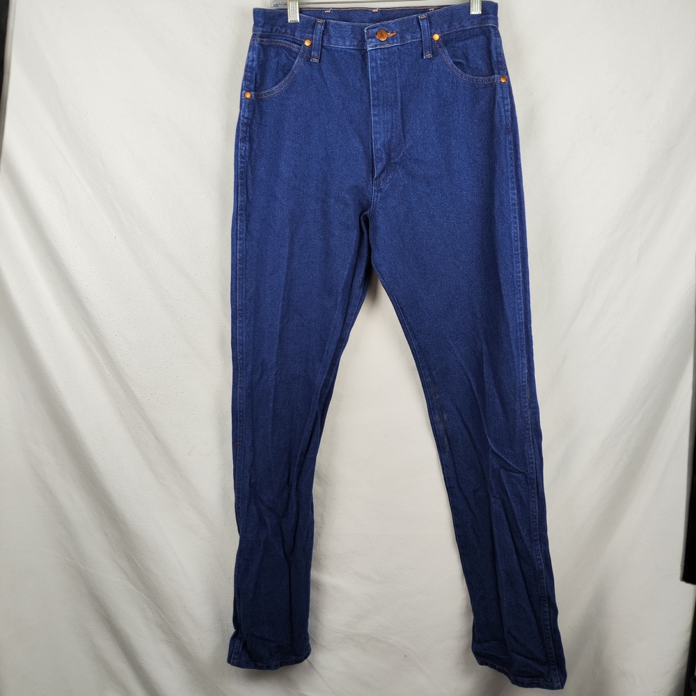 Wrangler Jeans Mens 30x33 Blue Medium Wash Regular Straight Denim Pants 14MWZG